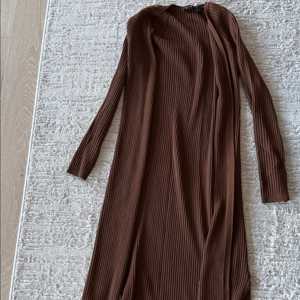 Theory Brown Long Sleeve Full length Open Sweater